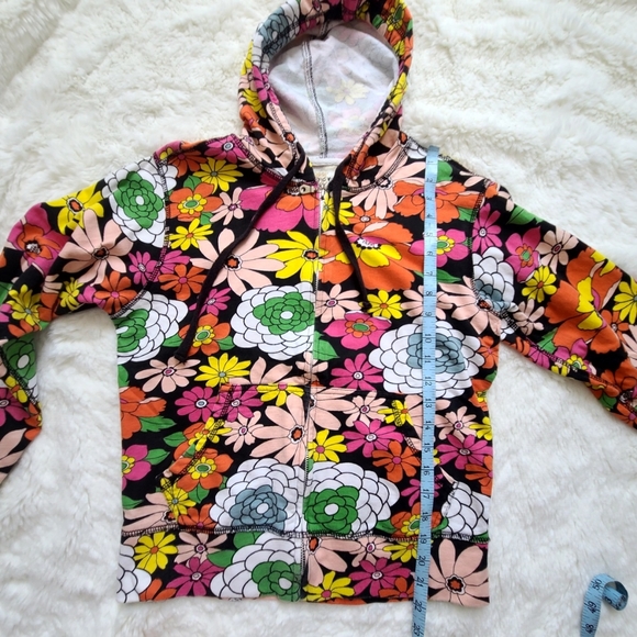 Authentic Vintage by Vintage Girl floral zipper sweatshirt, medium, black w/mult - Picture 6 of 9